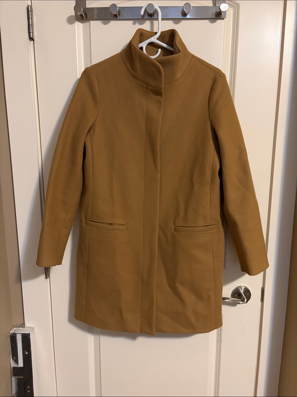 Old Navy Camel Trench Coat with Stand Collar